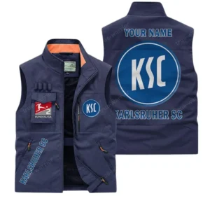 Karlsruher SC Personalisierte Ärmellose Outdoor-Weste mit Logo BDE98070325605 - Dunkelblau