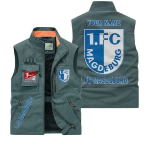FC Magdeburg Personalisierte Ärmellose Outdoor-Weste mit Logo BDE98070325606 - Bohnengrün
