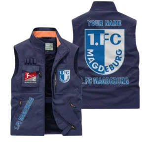 FC Magdeburg Personalisierte Ärmellose Outdoor-Weste mit Logo BDE98070325606 - Dunkelblau