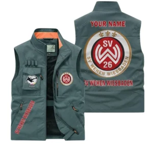 Wehen Wiesbaden Personalisierte Ärmellose Outdoor-Weste mit Logo BDE98070325607 - Bohnengrün