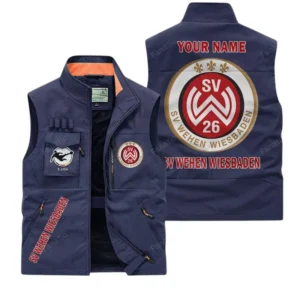 Wehen Wiesbaden Personalisierte Ärmellose Outdoor-Weste mit Logo BDE98070325607 - Dunkelblau