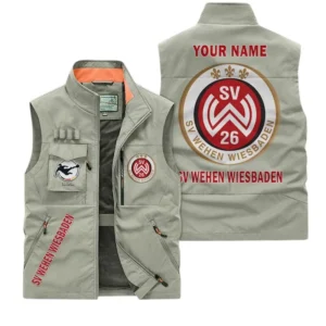 Wehen Wiesbaden Personalisierte Ärmellose Outdoor-Weste mit Logo BDE98070325607 - Khaki