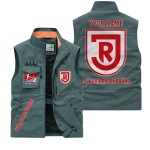 Jahn Regensburg Personalisierte Ärmellose Outdoor-Weste mit Logo BDE98070325609 - Bohnengrün