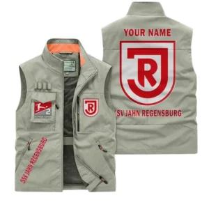 Jahn Regensburg Personalisierte Ärmellose Outdoor-Weste mit Logo BDE98070325609 - Khaki