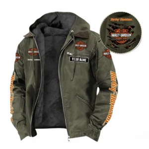 Harley-Davidson Fans Geschenk Hoodie mit Kapuze und Flanell, Pullover Allover-Print mit individuellem Namen CAR391072125668-Grün