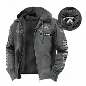 Infiniti Fans Geschenk Hoodie mit Kapuze und Flanell, Pullover Allover-Print mit individuellem Namen CAR391072125698-Grau