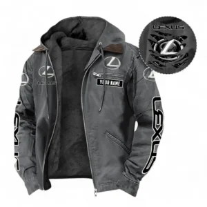 Lexus Fans Geschenk Hoodie mit Kapuze und Flanell, Pullover Allover-Print mit individuellem Namen CAR391072125701-Grau