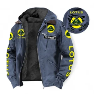 Lotus Fans Geschenk Hoodie mit Kapuze und Flanell, Pullover Allover-Print mit individuellem Namen CAR391072125707-Marineblau