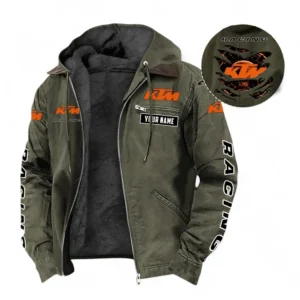 KTM Racing Fans Geschenk Hoodie mit Kapuze und Flanell, Pullover Allover-Print mit individuellem Namen CAR391072125709-Grün