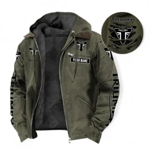 Triumph Motorcycles Fans Geschenk Hoodie mit Kapuze und Flanell, Pullover Allover-Print mit individuellem Namen CAR391072125715-Grün