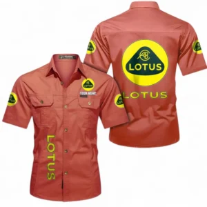 Lotus Fans Geschenk Hemd mit kurzen Ärmeln, Kurzarmhemd Allover-Print personalisiert mit Namen CAR392072125826-Rot