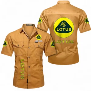 Lotus Fans Geschenk Hemd mit kurzen Ärmeln, Kurzarmhemd Allover-Print personalisiert mit Namen CAR392072125826-Gelb-Orange