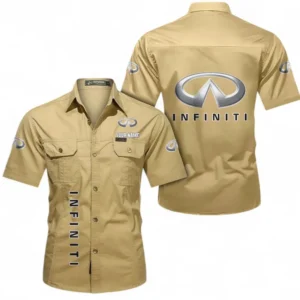 Infiniti Fans Geschenk Hemd mit kurzen Ärmeln, Kurzarmhemd Allover-Print personalisiert mit Namen CAR392072125828-Khaki
