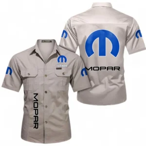 Mopar Fans Geschenk Hemd mit kurzen Ärmeln, Kurzarmhemd Allover-Print personalisiert mit Namen CAR392072125836-Beige