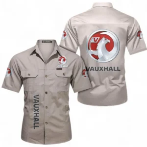 Vauxhall Fans Geschenk Hemd mit kurzen Ärmeln, Kurzarmhemd Allover-Print personalisiert mit Namen CAR392072125840-Beige