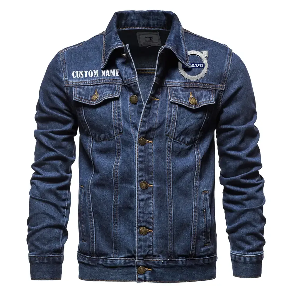 ab volvo jeansjacke fr auto fans vintage stil mit wunschname personalisierbar car1901132025 dunkelblau bkshi