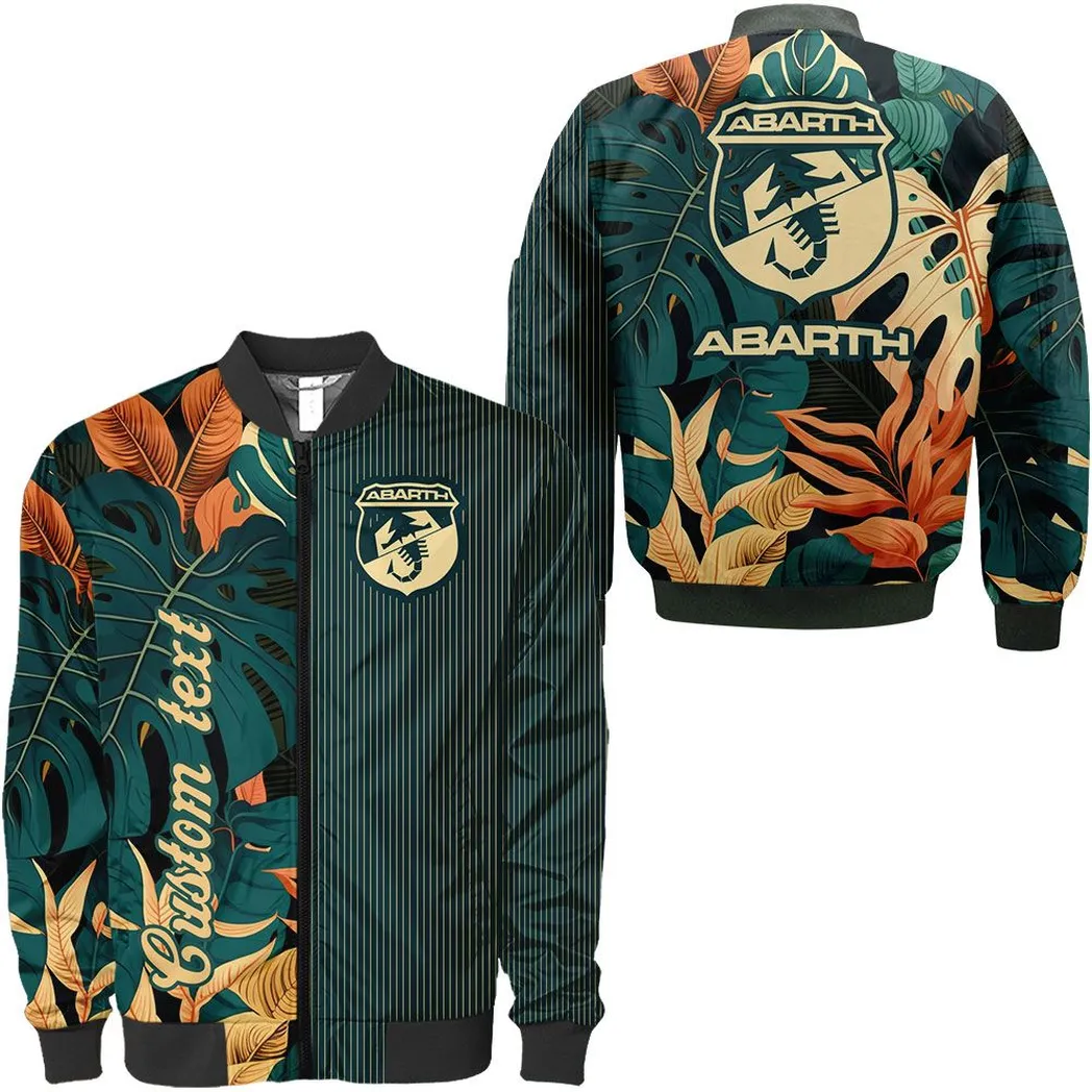 abarth personalisierte bomberjacke fr auto liebhaber vintage 3d print namensdruck car434041725222