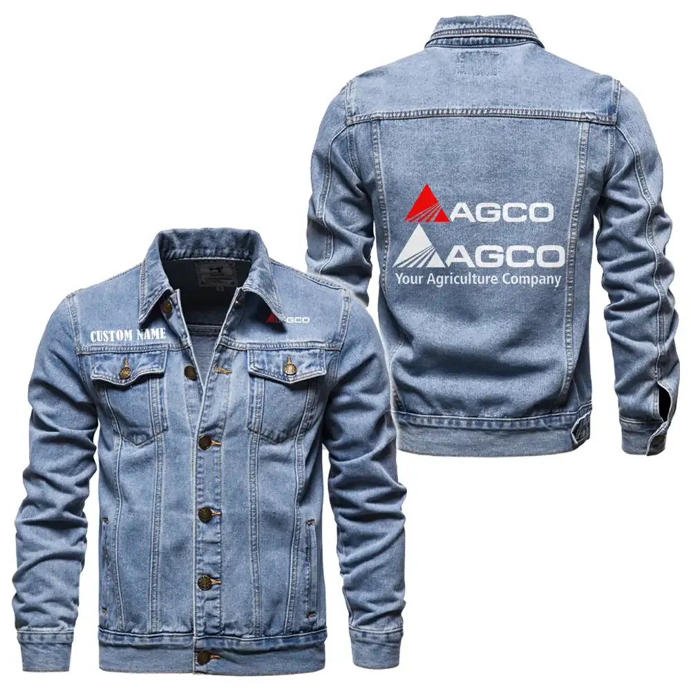Agco Jeansjacke für Auto-Fans – Vintage-Stil mit Wunschname personalisierbar CAR1901132029 - Hellblau