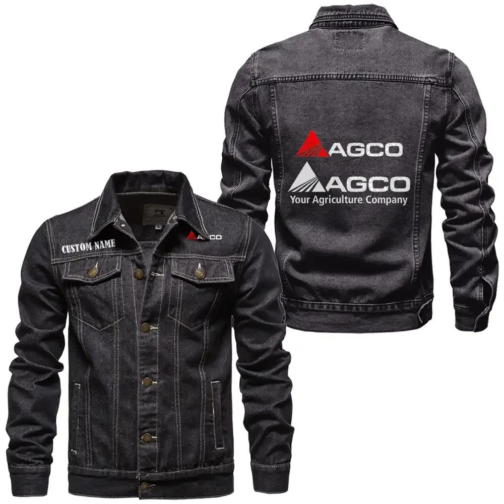 Agco Jeansjacke für Auto-Fans – Vintage-Stil mit Wunschname personalisierbar CAR1901132029 - Schwarz