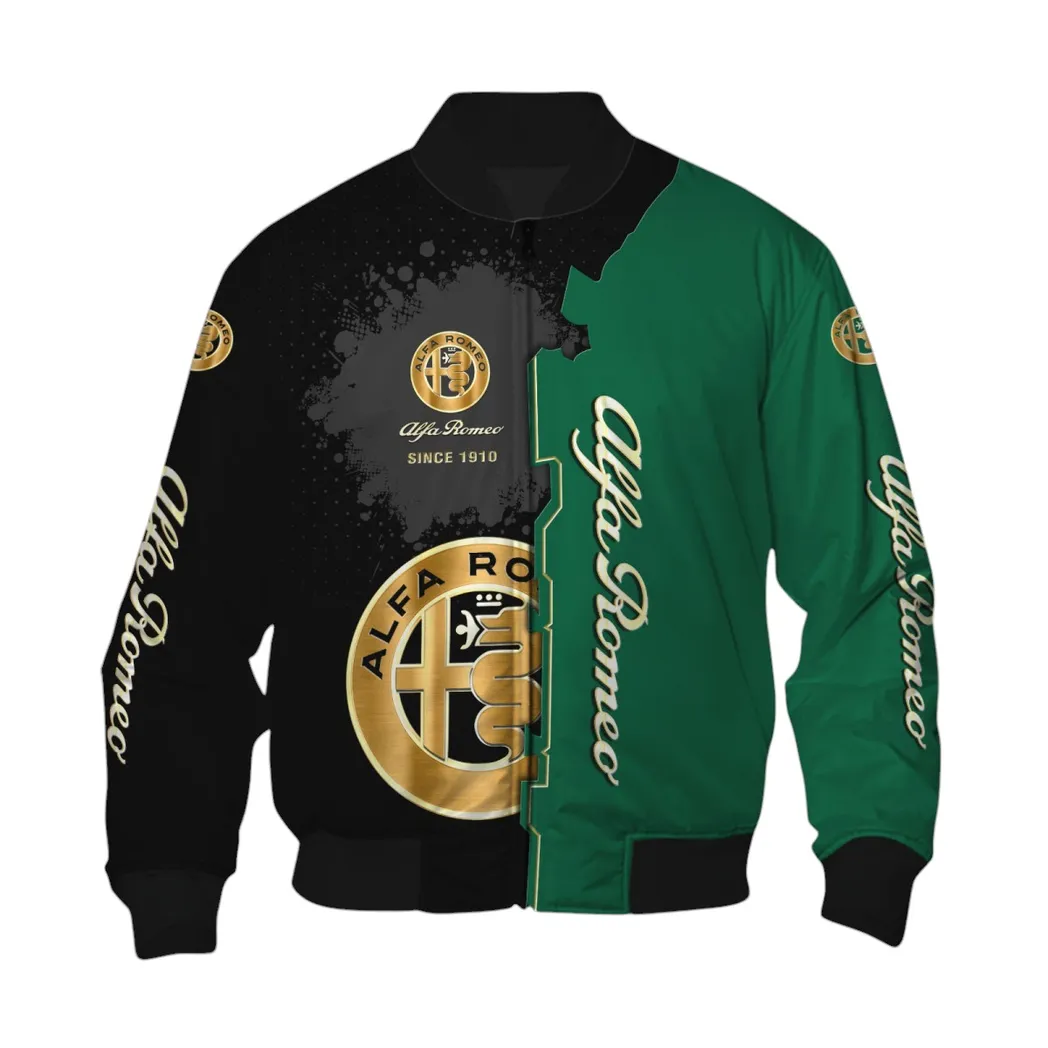 Alfa Romeo Bomberjacke für Sportwagen-Fans, All Over Print Geschenk für Auto-Enthusiasten Alfa Romeo Fans CAR44021725000-6