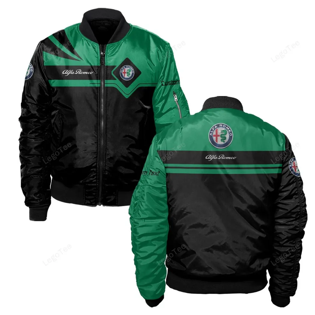 Alfa Romeo Bomberjacke für Sportwagen-Fans, All Over Print Geschenk für Auto-Enthusiasten Alfa Romeo Fans CAR9803032501