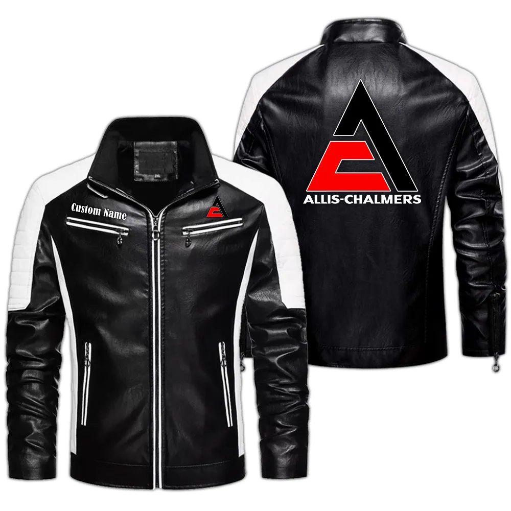 Allis Chalmers Custom Herren Lederjacke für Autoliebhaber, Perfektes Geschenk mit Namen  CAR0401022031 - Schwarz