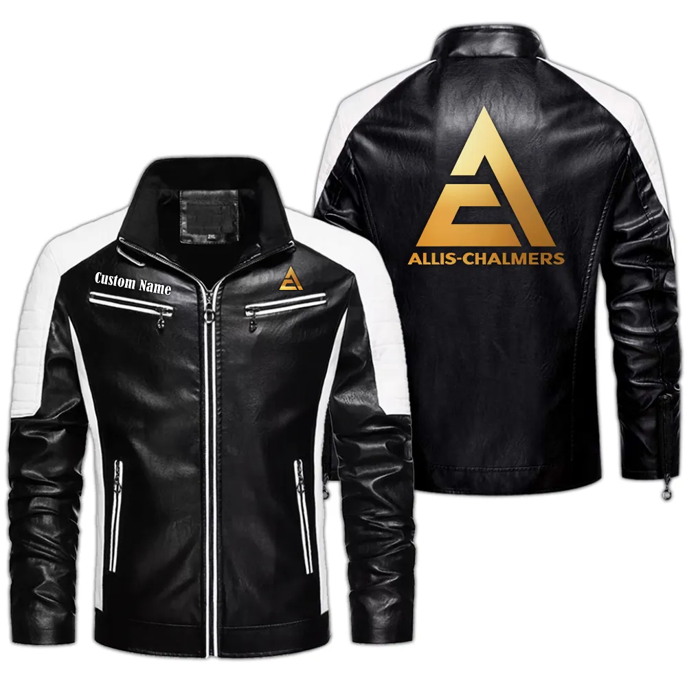 Allis Chalmers Custom Herren Lederjacke für Autoliebhaber, Perfektes Geschenk mit Namen  CAR0401022032 - Schwarz