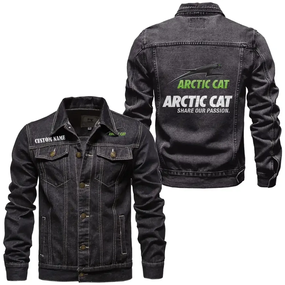 Arctic cat Jeansjacke für Auto-Fans – Vintage-Stil mit Wunschname personalisierbar CAR1901132038 - Schwarz