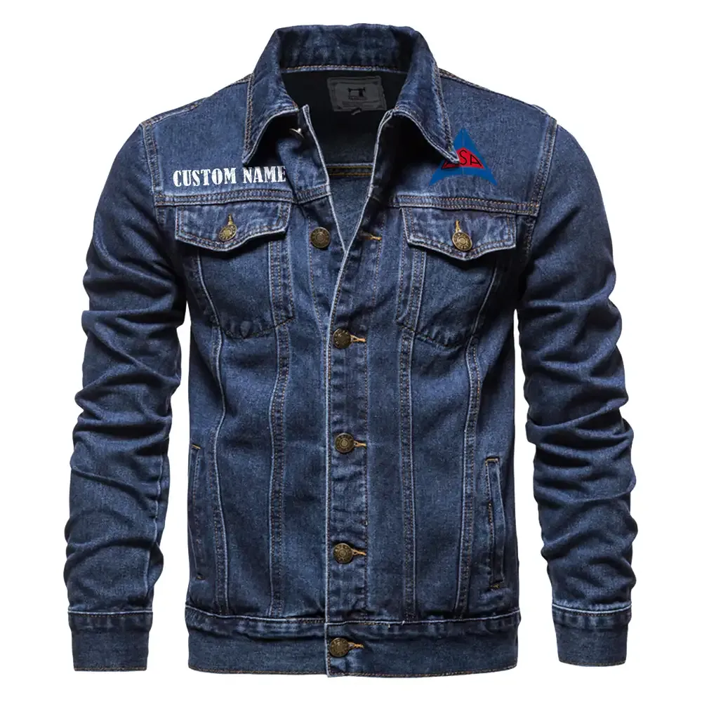ASA Jeansjacke für Auto-Fans – Vintage-Stil mit Wunschname personalisierbar CAR1901132039 - Dunkelblau