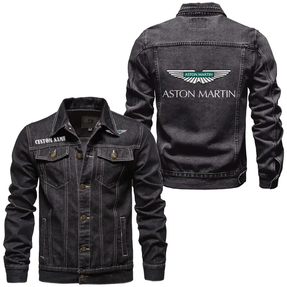 aston martin jeansjacke fr auto fans vintage stil mit wunschname personalisierbar car1901132040 schwarz chrpy