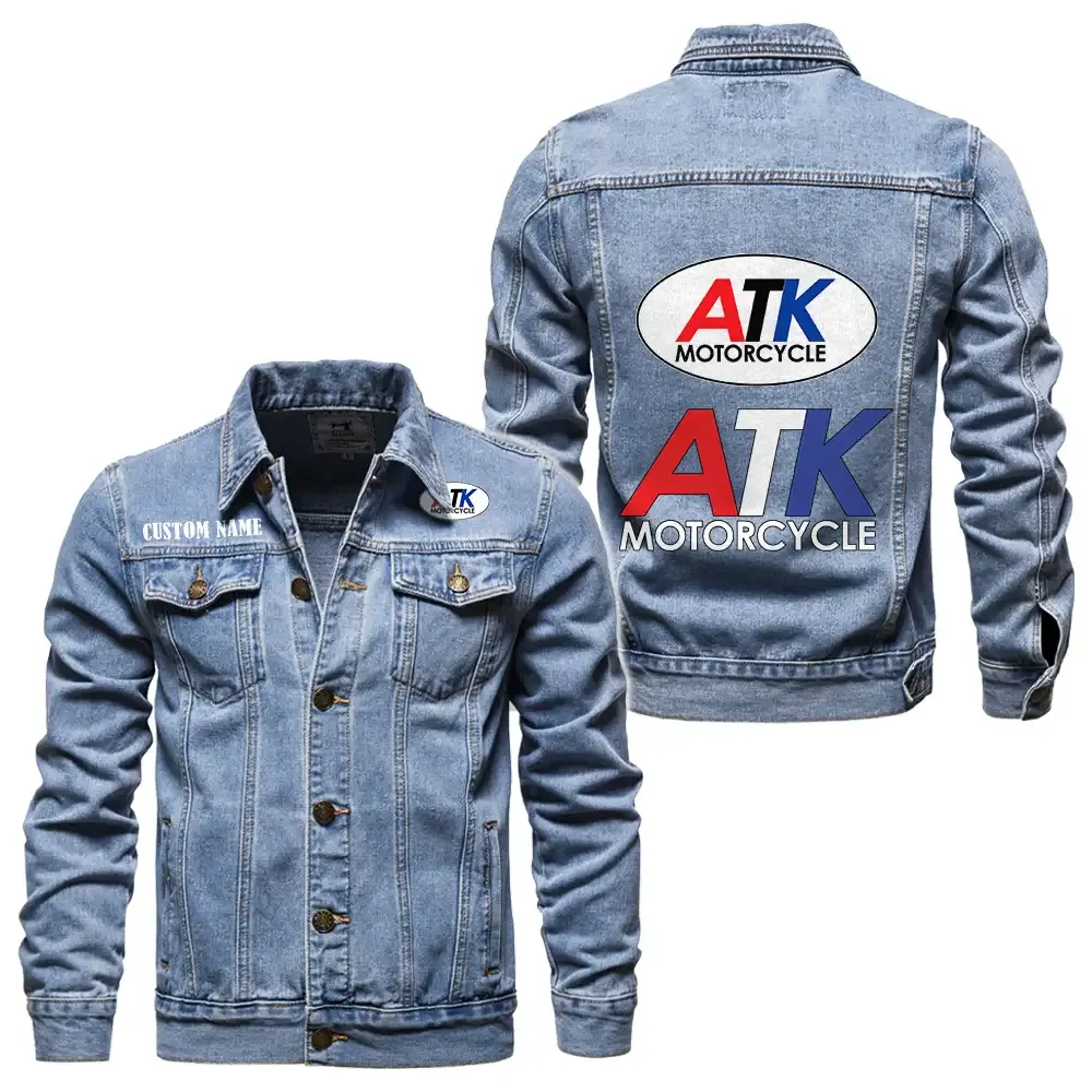 ATK Jeansjacke für Auto-Fans – Vintage-Stil mit Wunschname personalisierbar CAR1901132041 - Hellblau