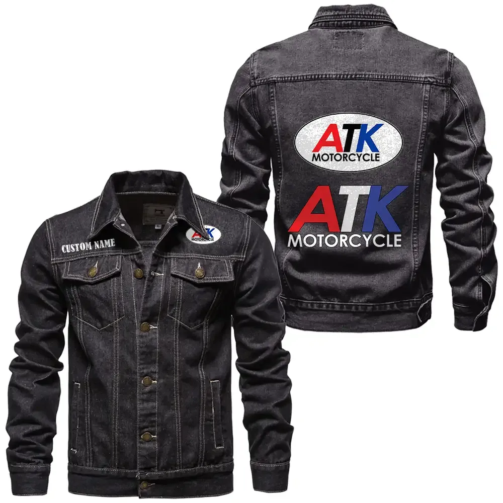ATK Jeansjacke für Auto-Fans – Vintage-Stil mit Wunschname personalisierbar CAR1901132041 - Schwarz