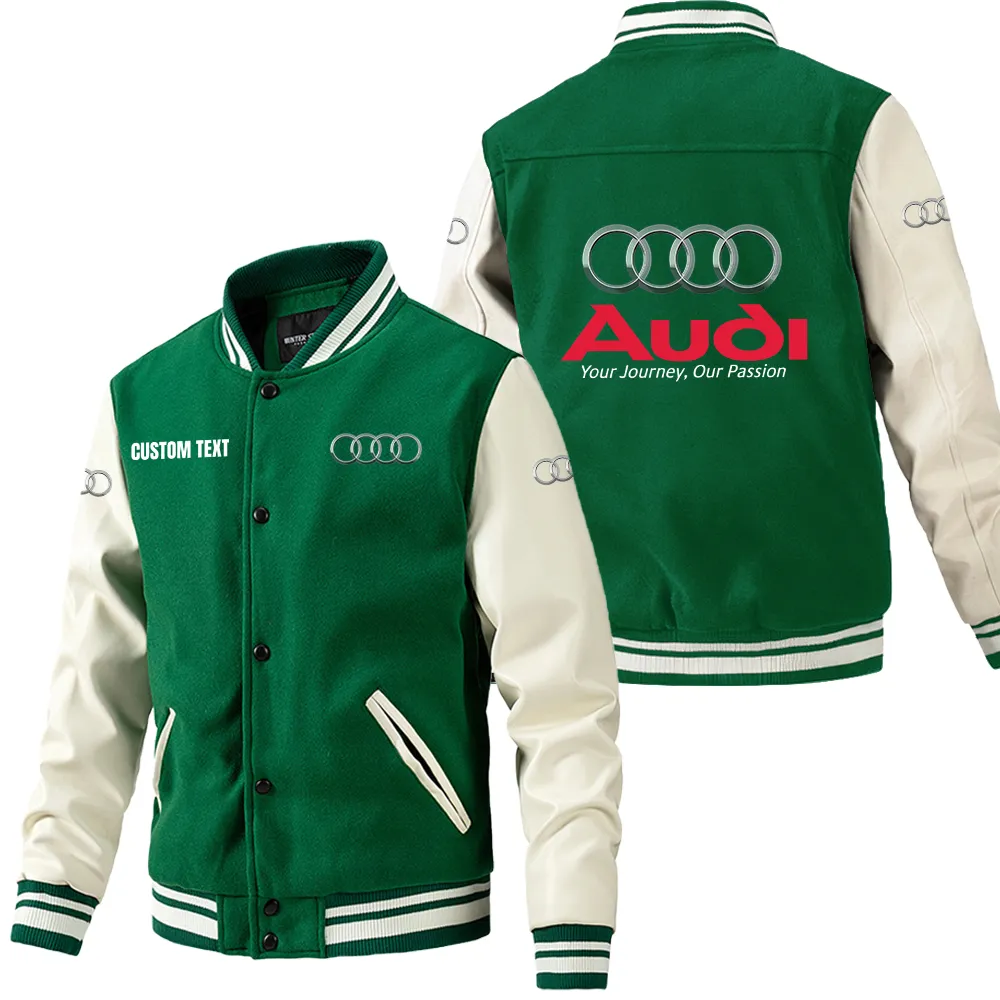 audi leder baseballjacke fr auto fans rmel mit all over print personalisierbar mit wunschname car1801112033 grn cssam
