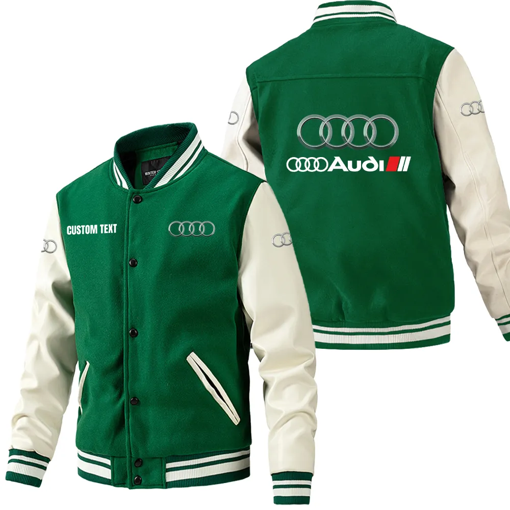 audi sport leder baseballjacke fr auto fans rmel mit all over print personalisierbar mit wunschname car1801112035 grn