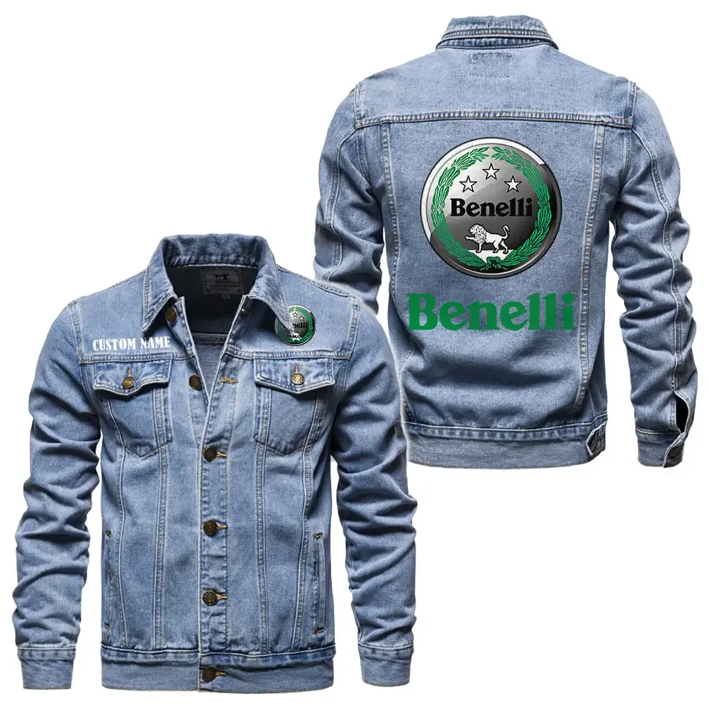 benelli jeansjacke fr auto fans vintage stil mit wunschname personalisierbar car1901132051 hellblau vszgl