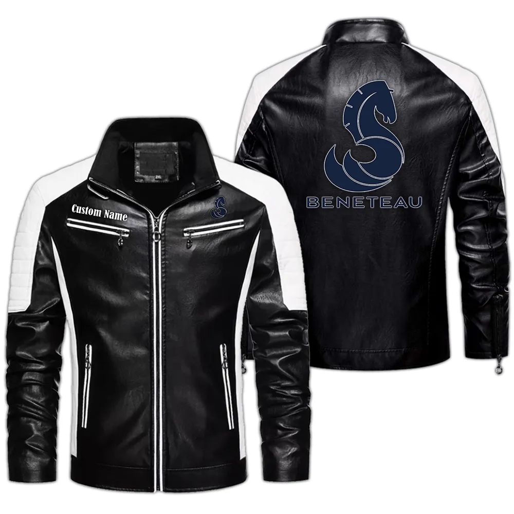 beneteau custom herren lederjacke fr autoliebhaber perfektes geschenk mit namen car0401022047 schwarz jmygt