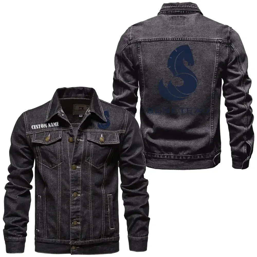 Beneteau Jeansjacke für Auto-Fans – Vintage-Stil mit Wunschname personalisierbar CAR1901132052 - Schwarz
