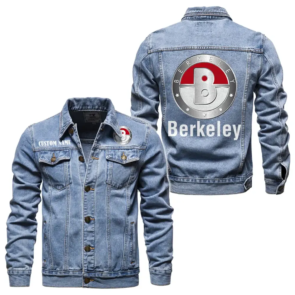 Berkeley Jeansjacke für Auto-Fans – Vintage-Stil mit Wunschname personalisierbar CAR1901132053 - Hellblau