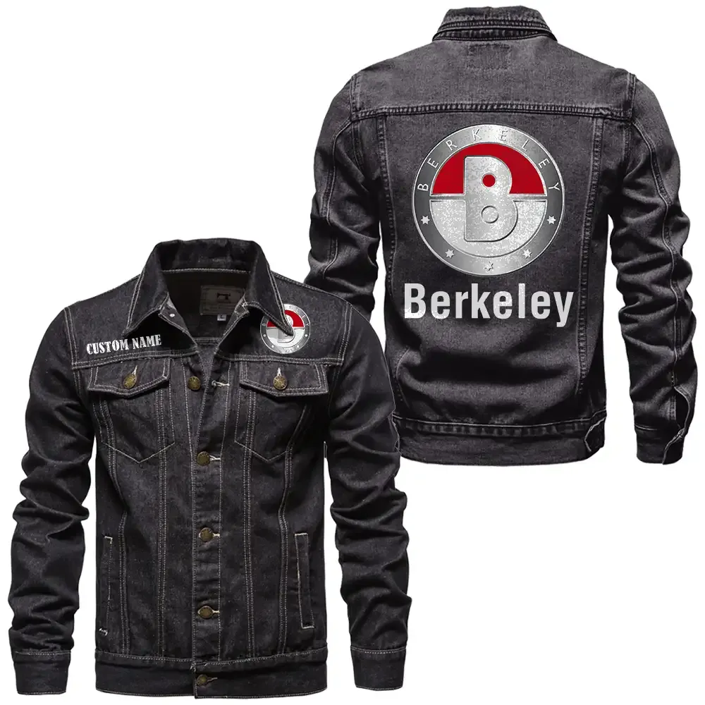 Berkeley Jeansjacke für Auto-Fans – Vintage-Stil mit Wunschname personalisierbar CAR1901132053 - Schwarz
