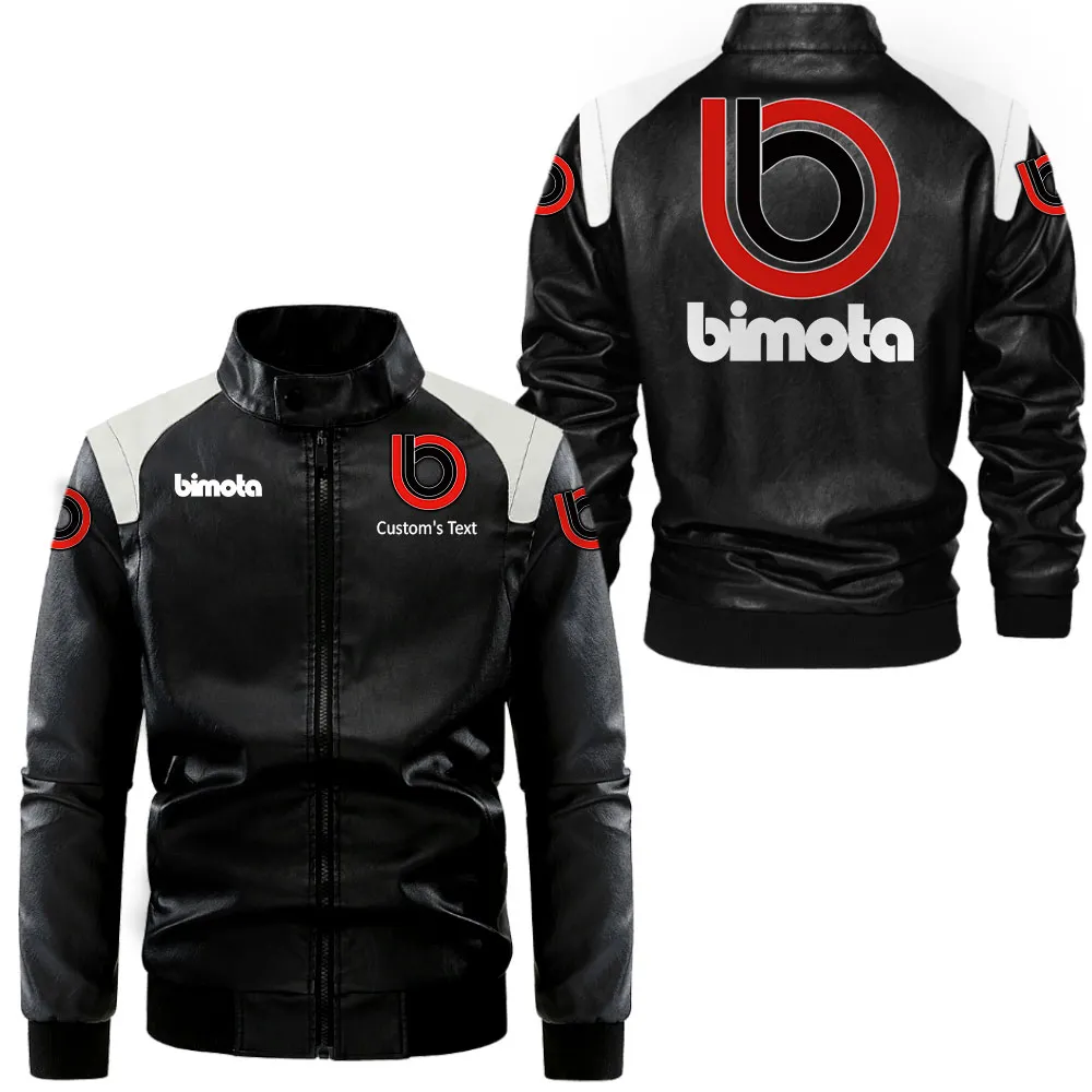 bimota lederjacke in schwarz wei fr auto fans allover print personalisierbar mit wunschname car0801062049 wavpj