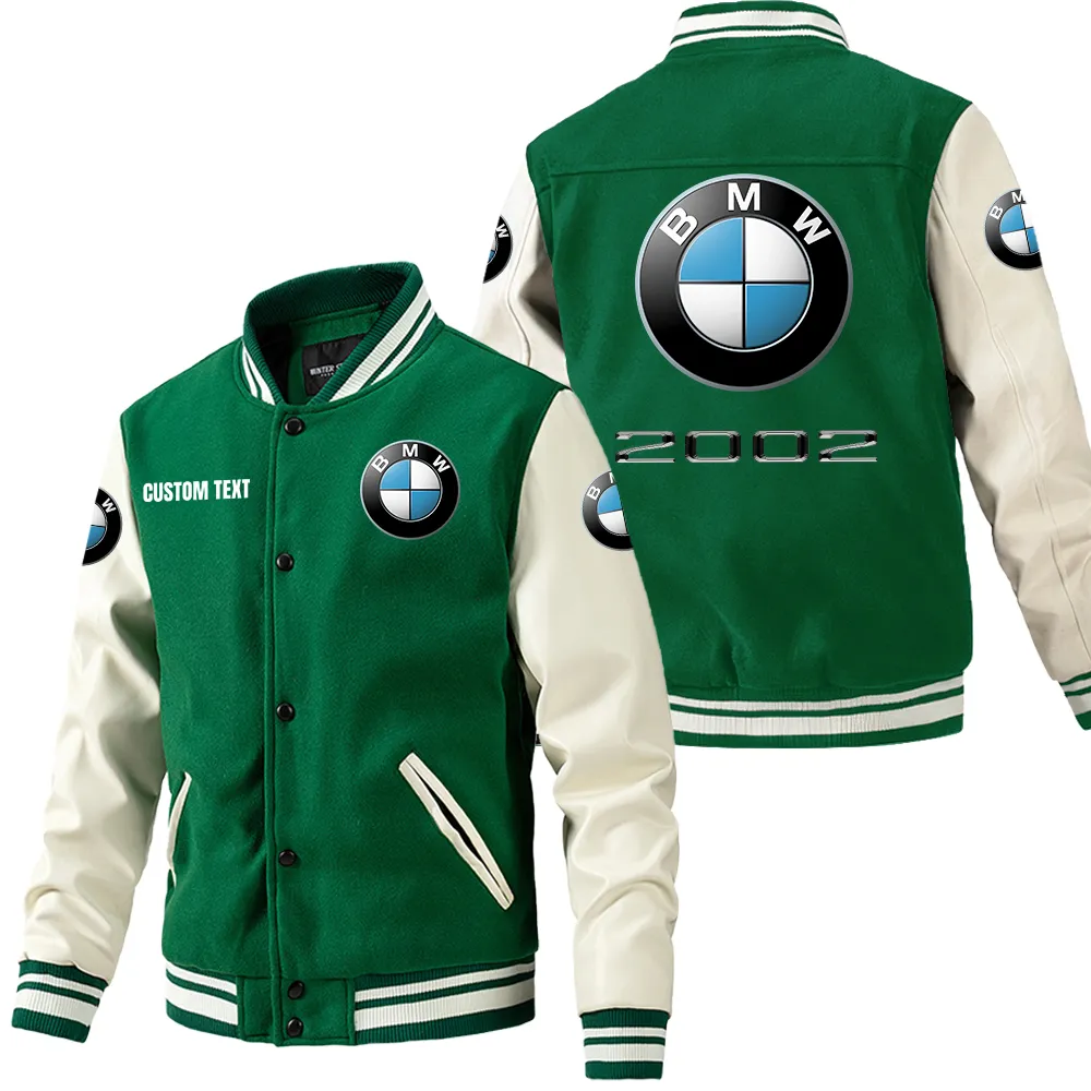 bmw 2002 leder baseballjacke fr auto fans rmel mit all over print personalisierbar mit wunschname car1801112050 grn qj0vs