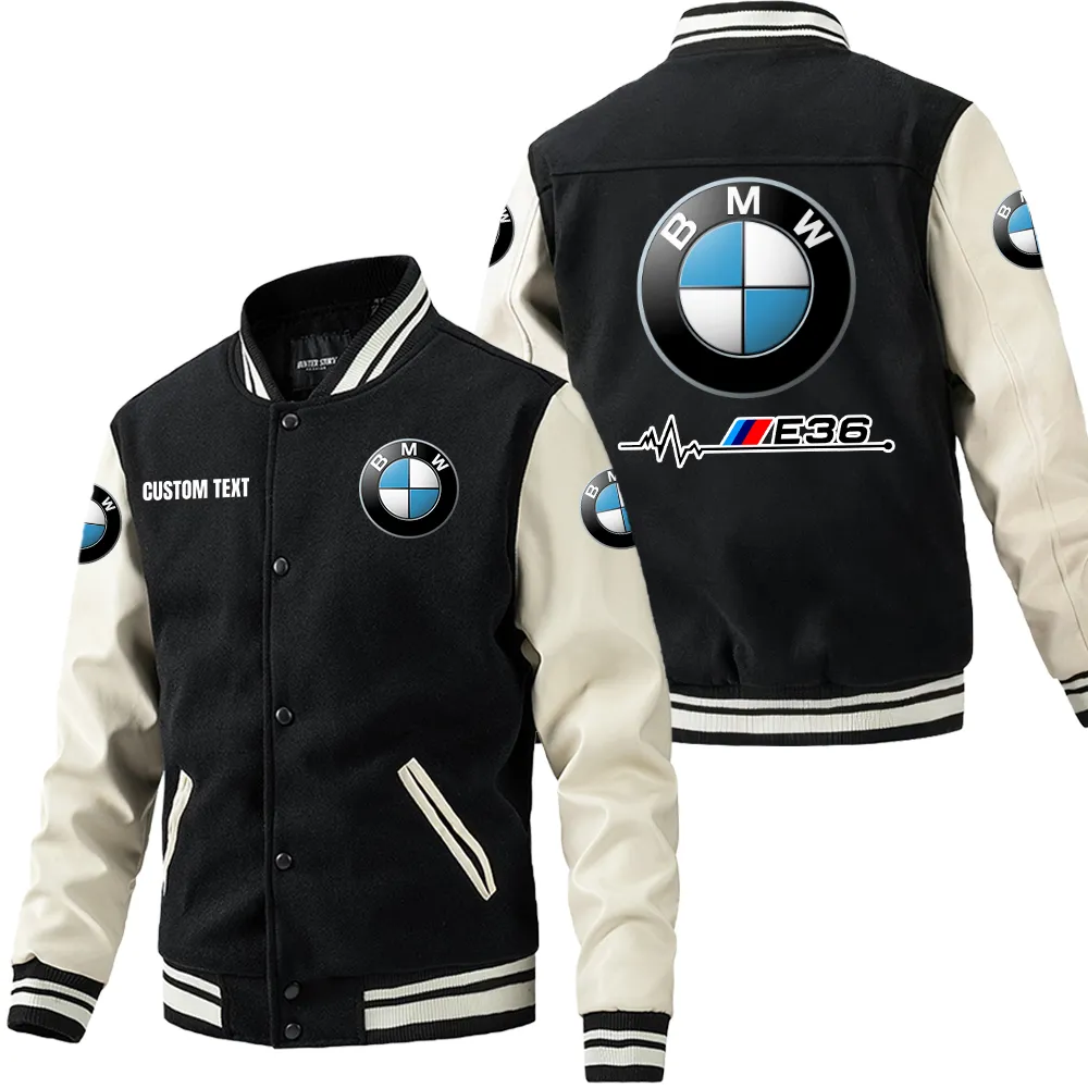 bmw e36 leder baseballjacke fr auto fans rmel mit all over print personalisierbar mit wunschname car1801112041 schwarz wei taerh