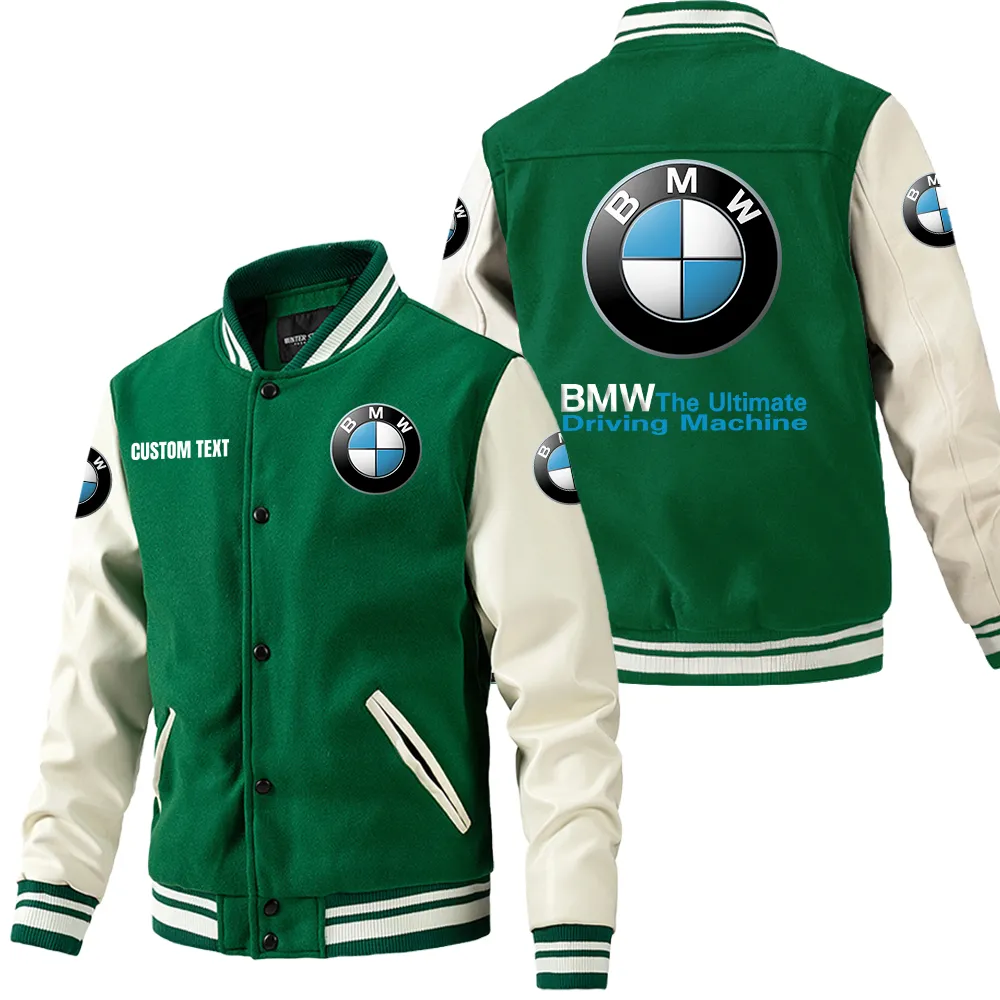 bmw leder baseballjacke fr auto fans rmel mit all over print personalisierbar mit wunschname car1801112045 grn wpou0