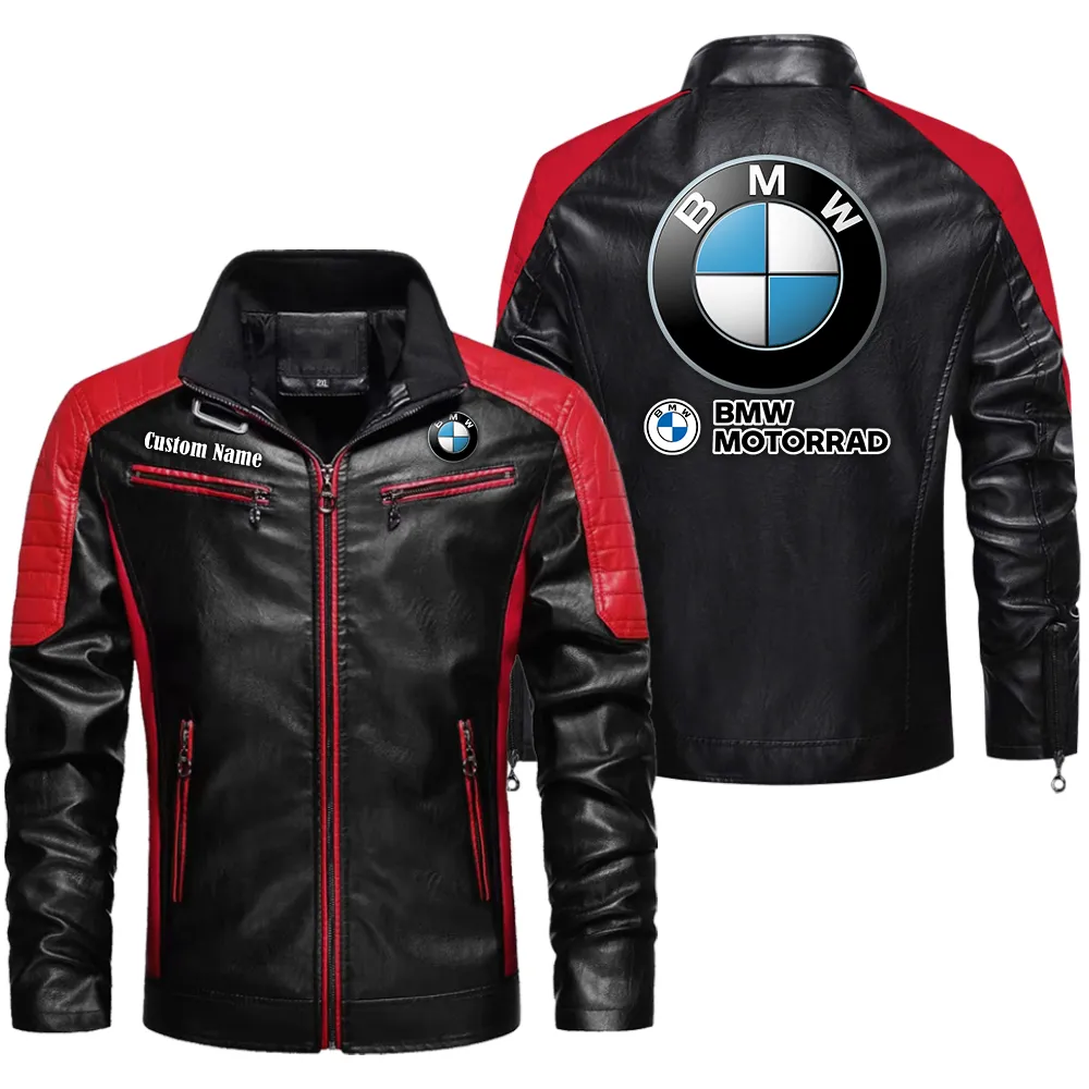 bmw motorsport Custom Herren Lederjacke für Autoliebhaber, Perfektes Geschenk mit Namen CAR0401022062 - Rot
