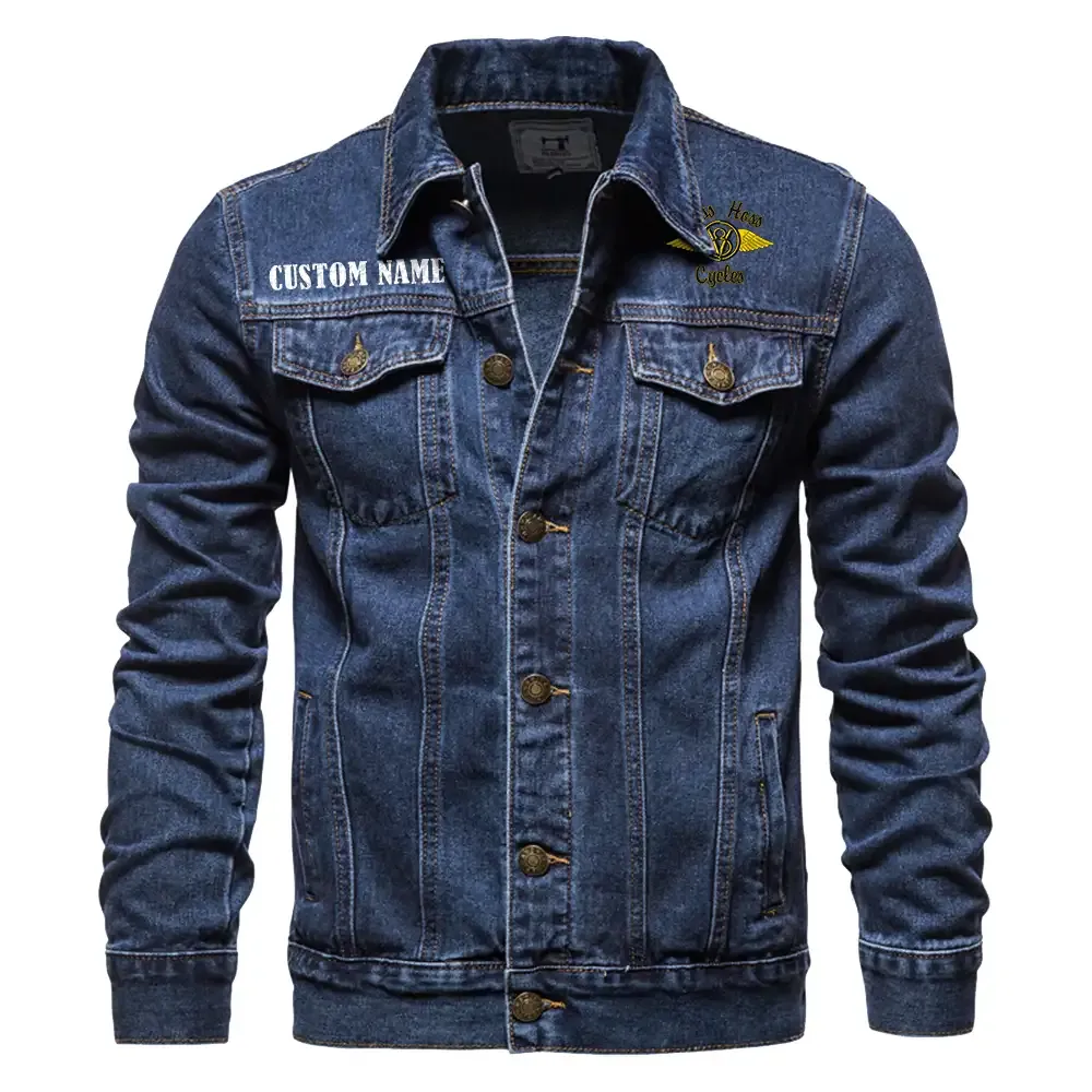 Boss Hoss Jeansjacke für Auto-Fans – Vintage-Stil mit Wunschname personalisierbar CAR1901132057 - Dunkelblau