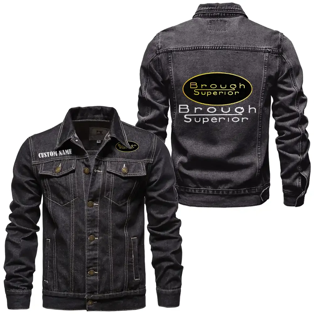 brough superior jeansjacke fr auto fans vintage stil mit wunschname personalisierbar car1901132060 schwarz yrdga