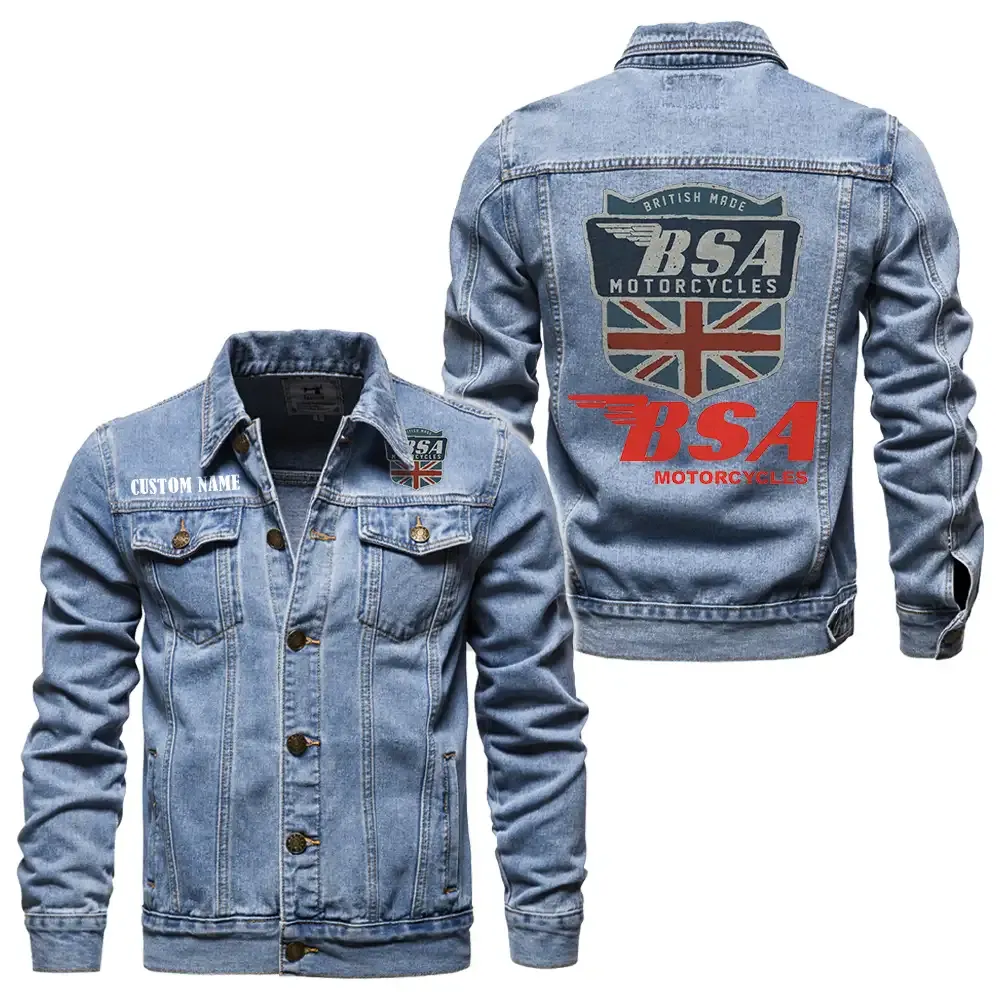 bsa jeansjacke fr auto fans vintage stil mit wunschname personalisierbar car1901132061 hellblau jgktz