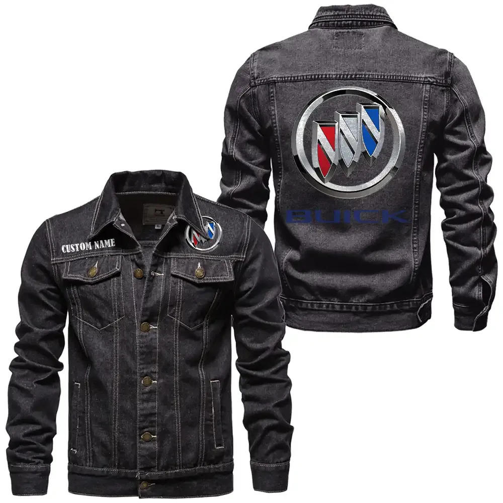 Buick Jeansjacke für Auto-Fans – Vintage-Stil mit Wunschname personalisierbar CAR1901132064 - Schwarz