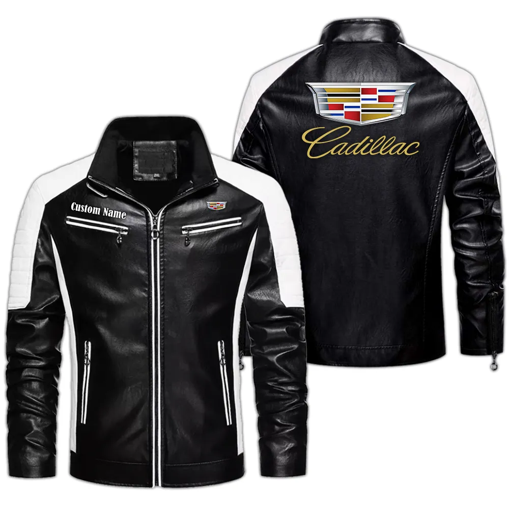 cadillac custom herren lederjacke fr autoliebhaber perfektes geschenk mit namen car0401022081 schwarz jdfur