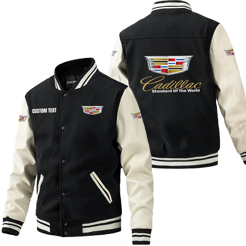 cadillac leder baseballjacke fr auto fans rmel mit all over print personalisierbar mit wunschname car1801112069 schwarz wei 25ulq